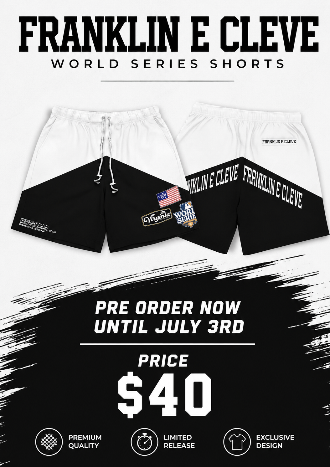 Pre order!  World Series windbreaker shorts